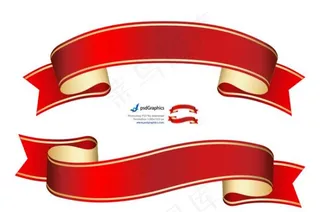 精美红色丝带PSD素材
