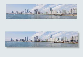 海边城市美景风光摄影图片