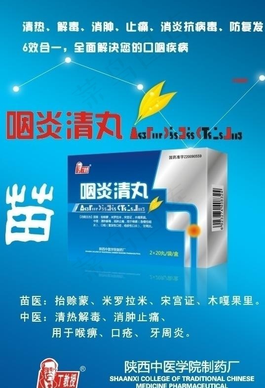 咽炎清丸海报图片cdr矢量模版下载