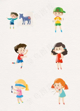 矢量人物素材卡通男孩女孩