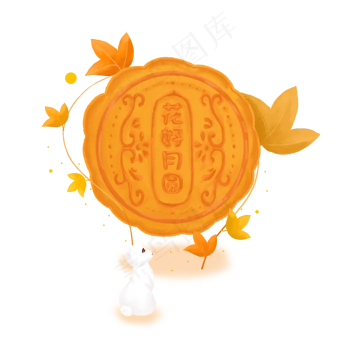 中秋佳节仰望月饼的小白兔中秋佳节仰望月饼的小白兔