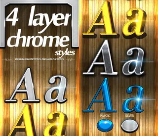 4款金属艺术字设计PS样式