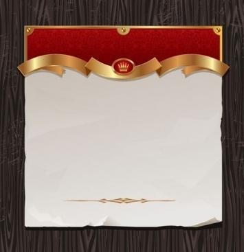 木材背景矢量金色丝带