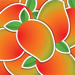 芒果贴纸背景/卡矢量格式