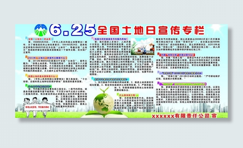 全国土地日宣传栏图片cdr矢量模版下载