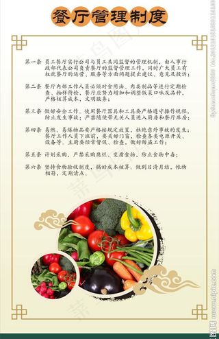 餐厅 制度 蔬菜 卷云 中国风图片