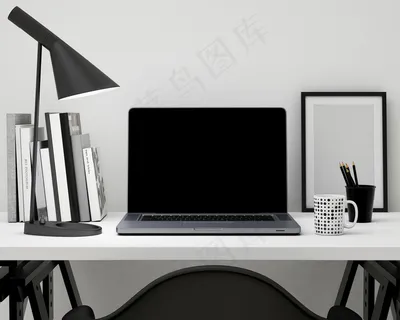 桌子上的电脑和办公用品 桌子上的电脑和办公用品