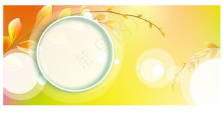 圆盘树枝暖色背景矢量图 AI