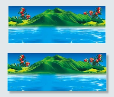 红豆杉 山水底图 蓝色水青山