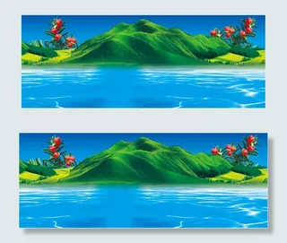 红豆杉 山水底图 蓝色水青山