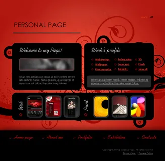 国外简洁红黑配网页模板