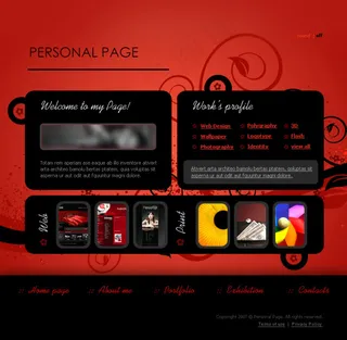 国外简洁红黑配网页模板