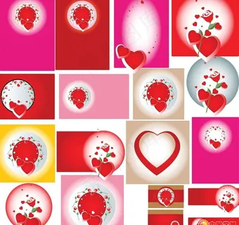 17款2009情人节简单贺卡封面矢...