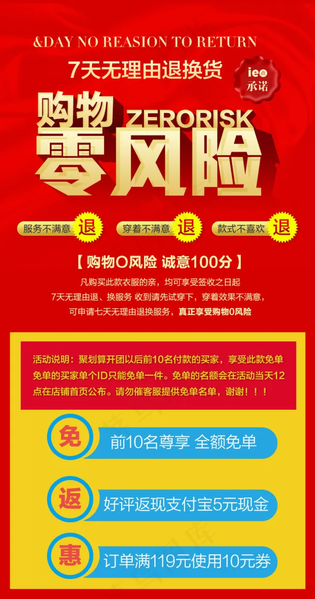 淘宝聚划算购物零风险详情页模版PS...psd模版下载