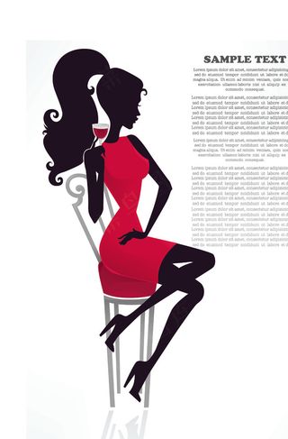 时尚美女剪影矢量素材01