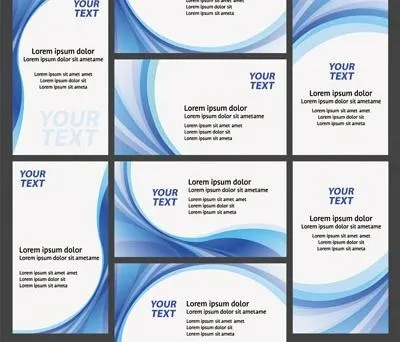 蓝色线条卡片矢量素材ai矢量模版下载