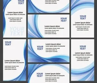 蓝色线条卡片矢量素材