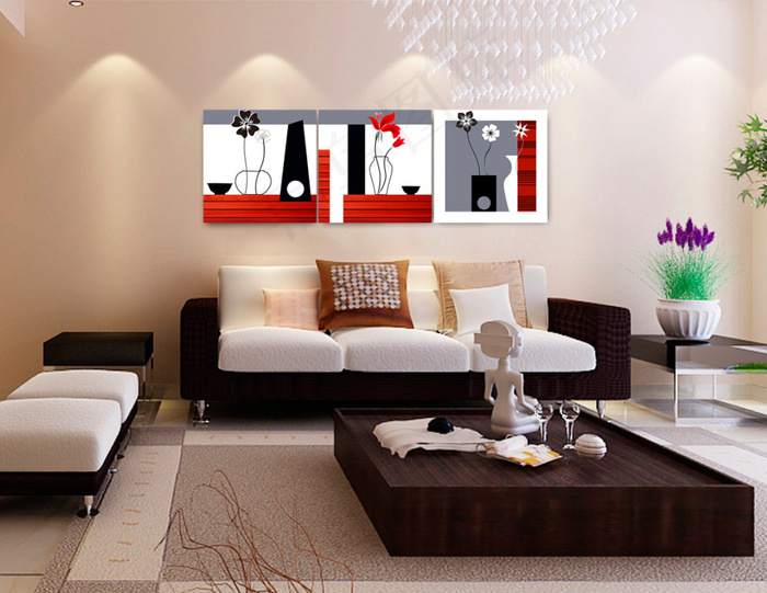 客厅装饰画无框画免费下载