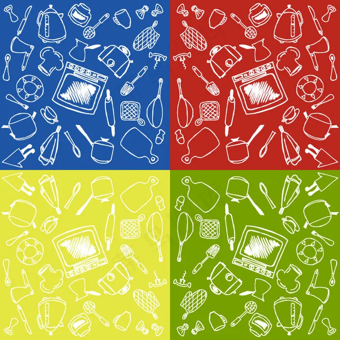 手绘生活用品背景矢量素材eps,ai矢量模版下载