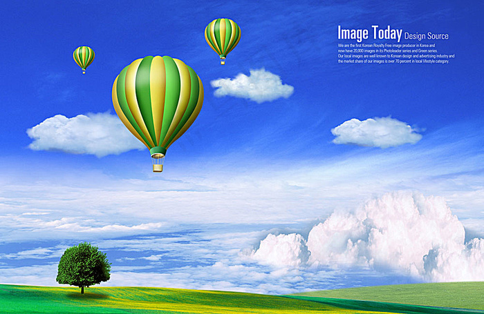 热气球蓝天白云