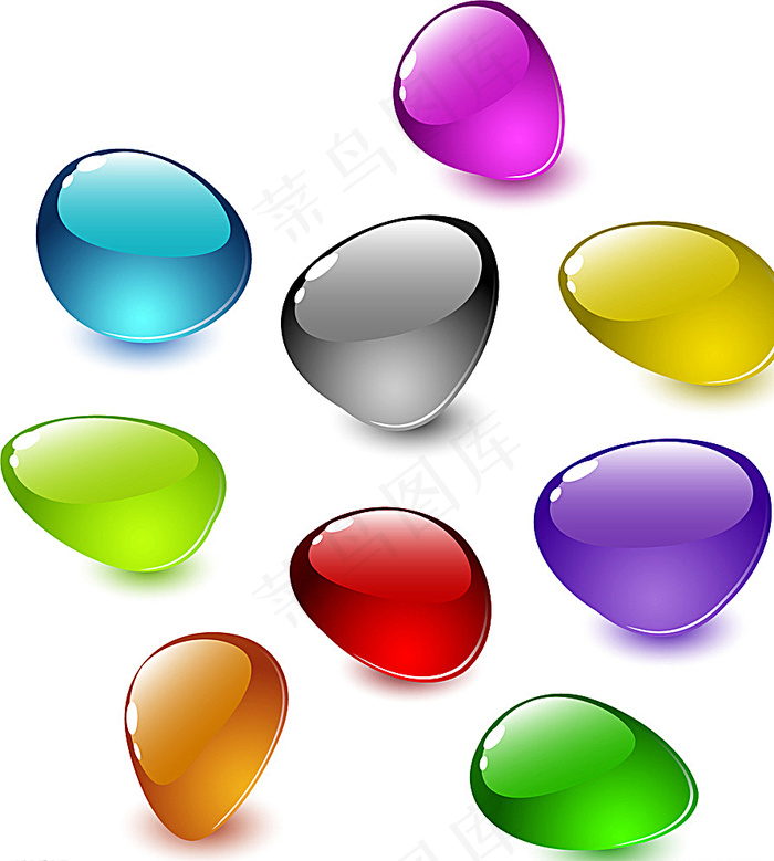 晶莹鹅卵石矢量素材图片