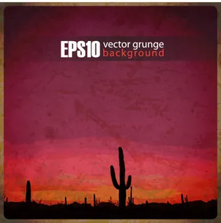 沙漠仙人掌背景矢量素材