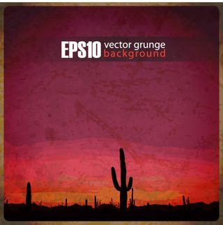 沙漠仙人掌背景矢量素材