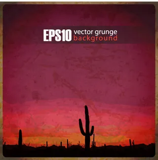 沙漠仙人掌背景矢量素材