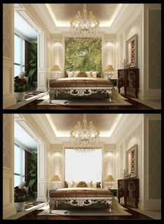 欧式客厅电视背景墙玄关图样机画册印...