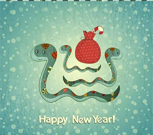 2013蛇年贺卡设计矢量素材二eps,ai矢量模版下载