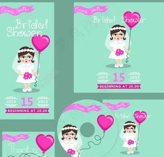 心形婚礼邀请卡