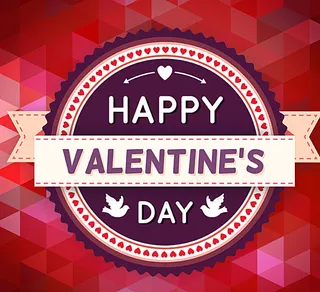 创意圆形情人节标签矢量素材图片