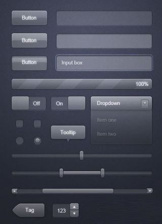 透明玻璃网页按钮UI组件