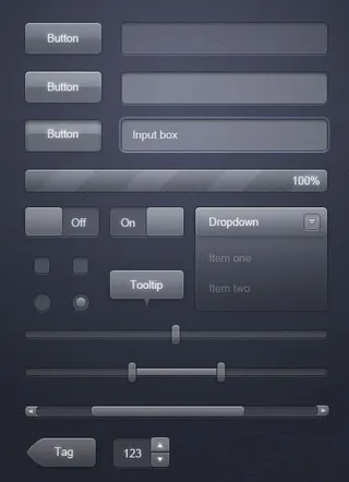 透明玻璃网页按钮UI组件