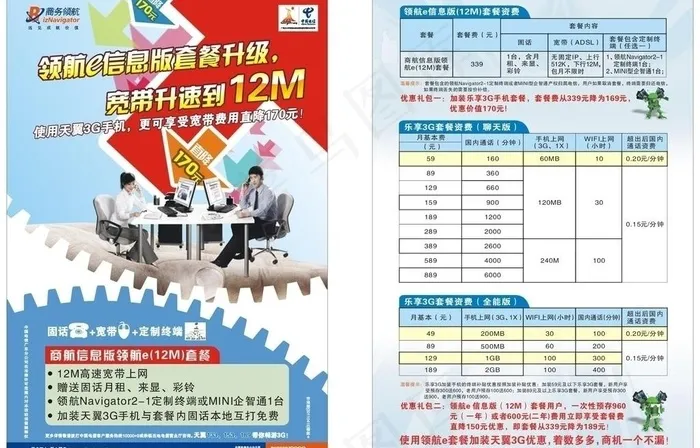 中国电信商务领航图片cdr矢量模版下载
