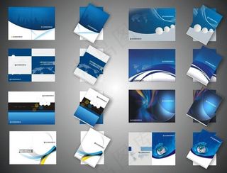 蓝色科技画册封面设计矢量素材