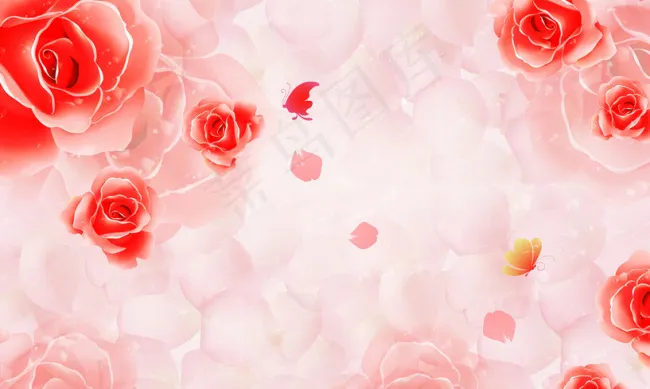 梦幻玫瑰背景PSD(4500X3000(DPI:150))psd模版下载