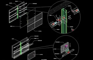 石材幕墙三维拼装 dwg