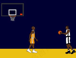 投篮运动flash矢量素材