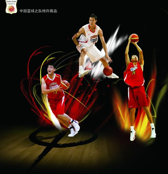 姚明 易建联 王治郅 cba 篮球...psd模版下载