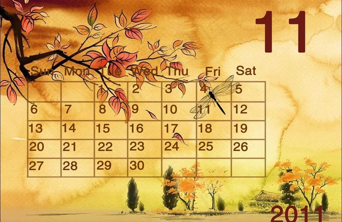 2011年月历图片psd模版下载