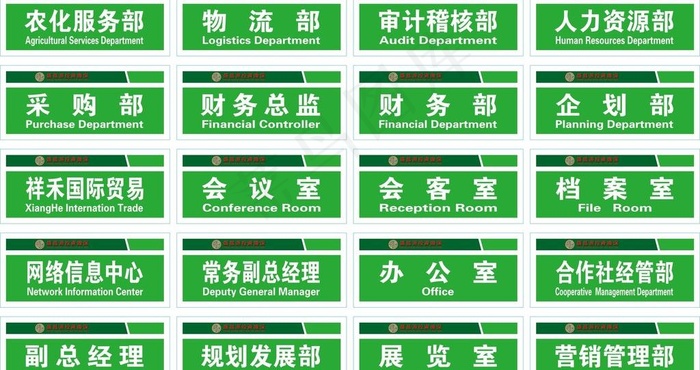 公司科室牌图片cdr矢量模版下载