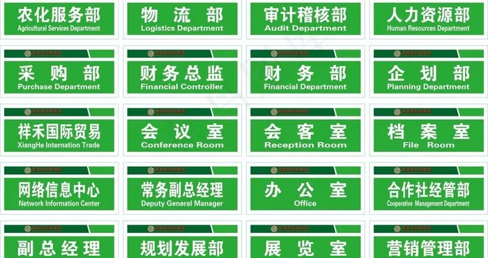 公司科室牌图片cdr矢量模版下载