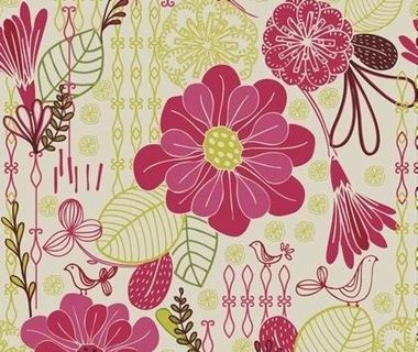 免费的复古花卉图案无缝背景矢量