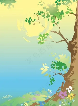 夏天的树木图片