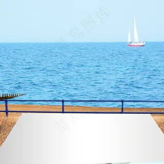 海面帆船背景