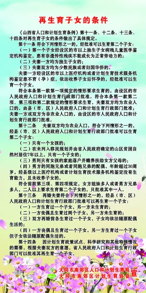计划生育宣传易拉宝再生育子女的条件
