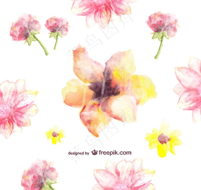 花儿背景图片ai矢量模版下载