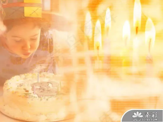 烛光背景生日快乐PPT模板