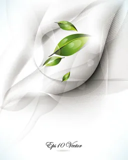 绚丽动感绿叶背景02——矢量素材